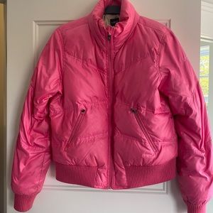 FUSCHIA pink puffy coat so cute snow bunny